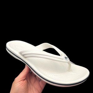 Crocs Men's Flip Flop Sandal Size 10-11 White Lightweight Water Friendly & Comfy